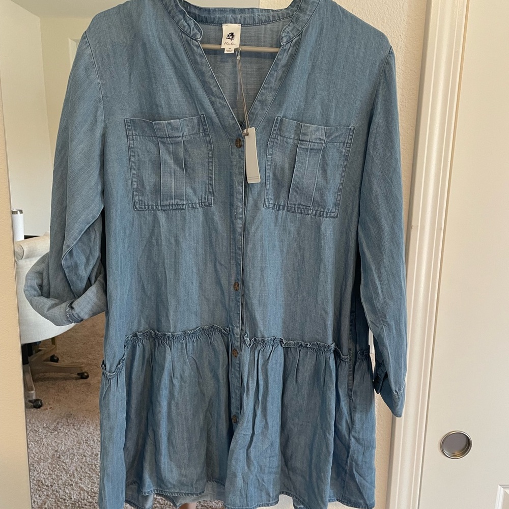 SOLD- Babydoll chambray dress, brand new with tags, never worn. Vici dolls brand